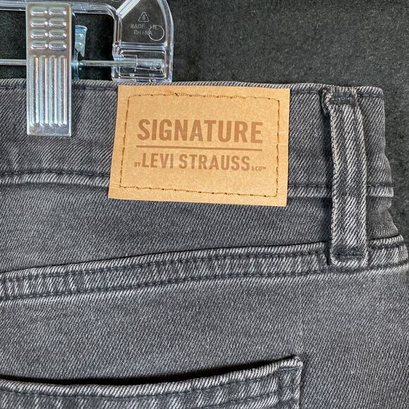 Levi Strauss Signature Women Jeans Black Heritage High Rise Kick Boot Stretch 16 - Picture 12 of 13